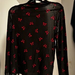 Torrid | mesh top with red bows